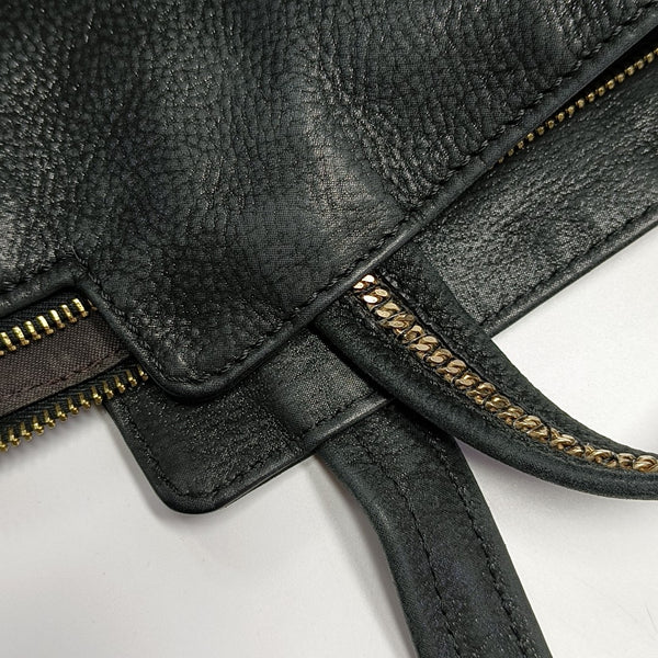 Bolso tote de piel de becerro negro