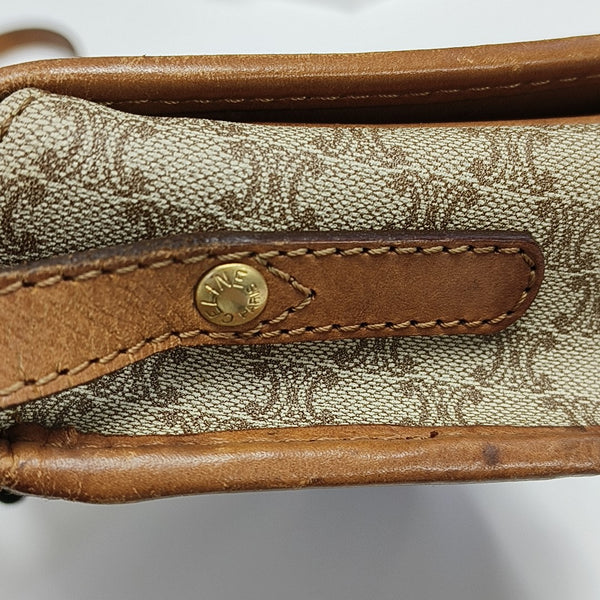 Coated Canvas Crossbody Bag Beige
