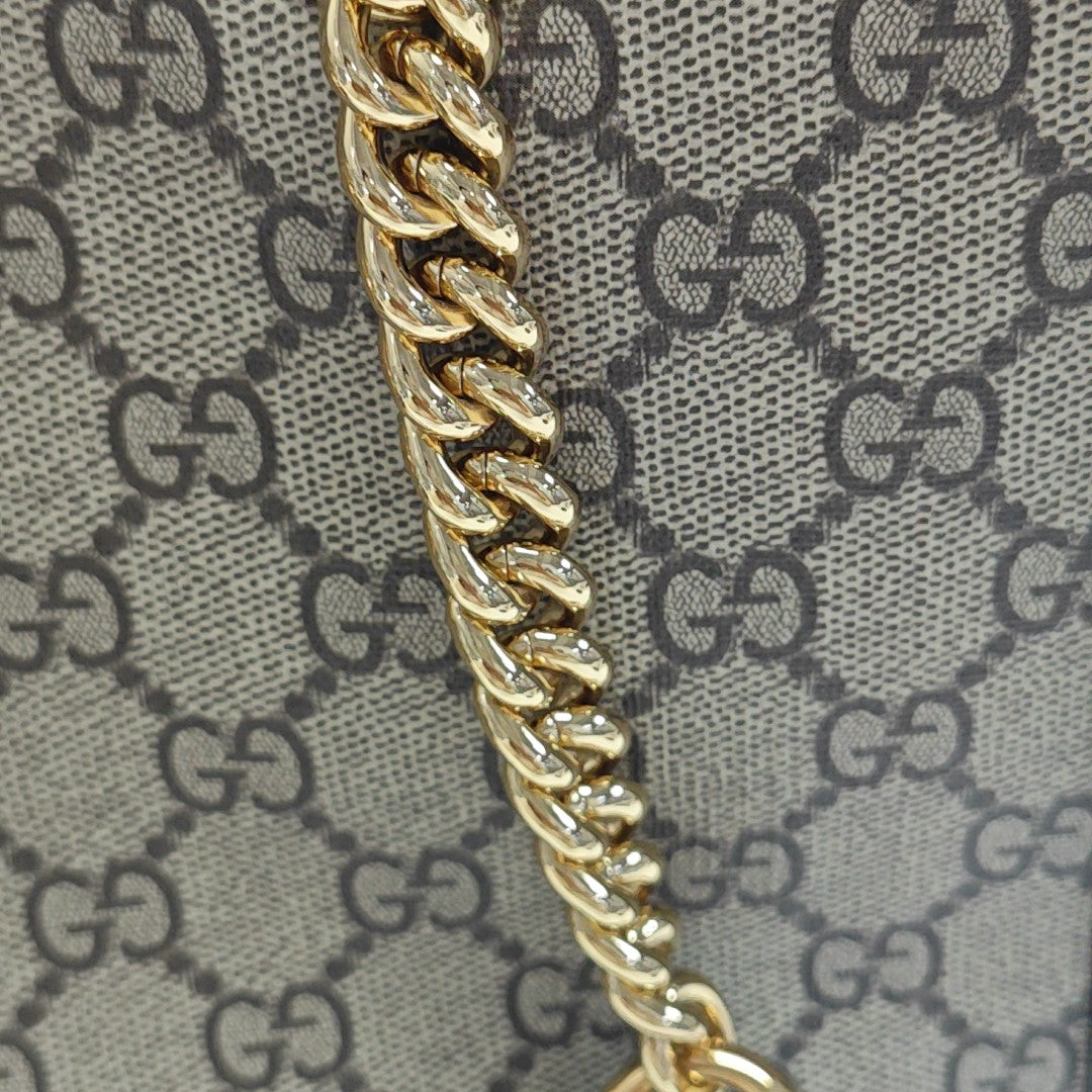 Padlock Medium Monogram Coated Canvas Beige