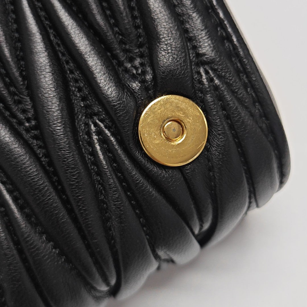 Quilted Lambskin Shoulder Bag Black