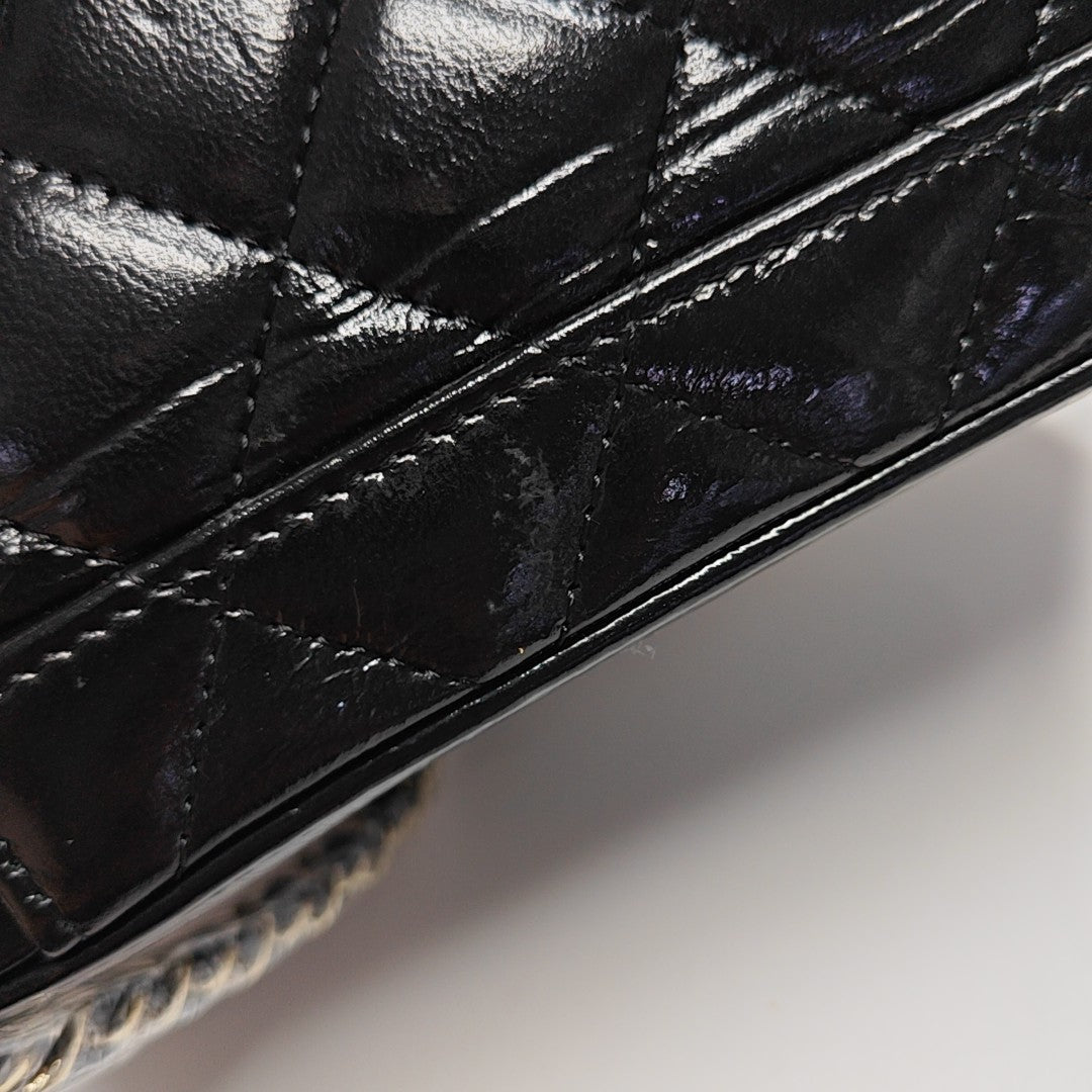 Quilted Calfskin Shoulder Bag Black