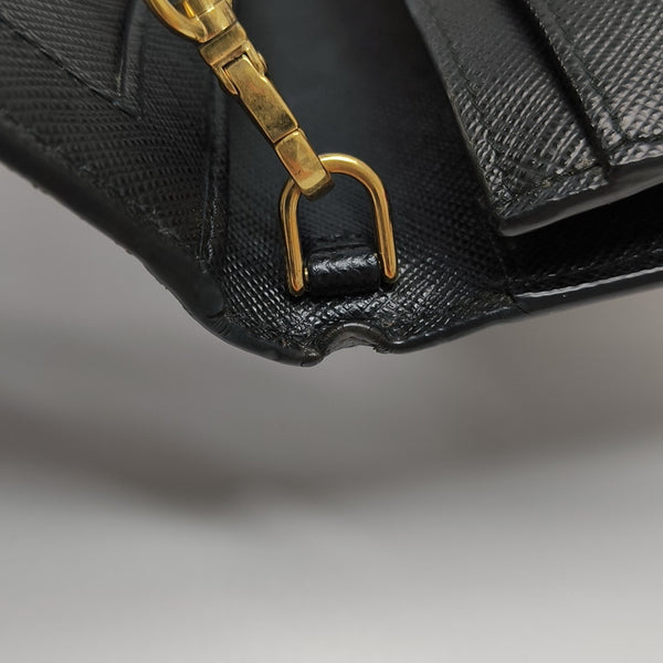 Saffiano Calfskin Shoulder Bag Mini Black