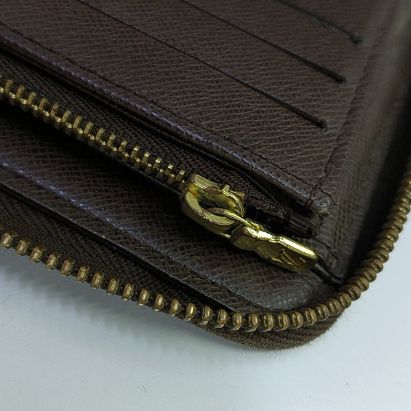 ZIPPY Damier Ebene Coated Canvas Brown Wallet