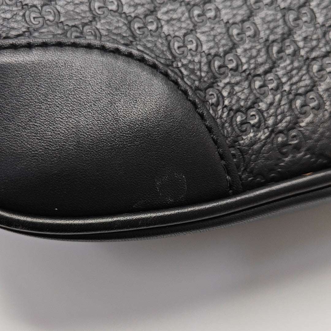 Monogram Calfskin Shoulder Bag Black