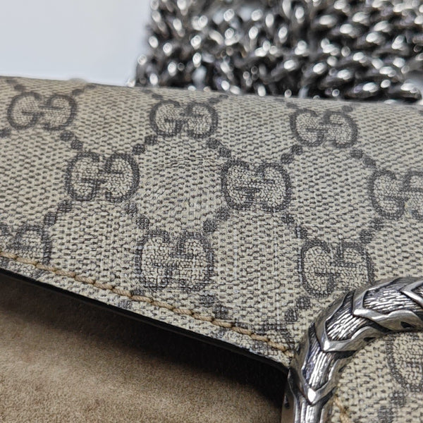 Dionysus Mini Monogram Coated Canvas Beige