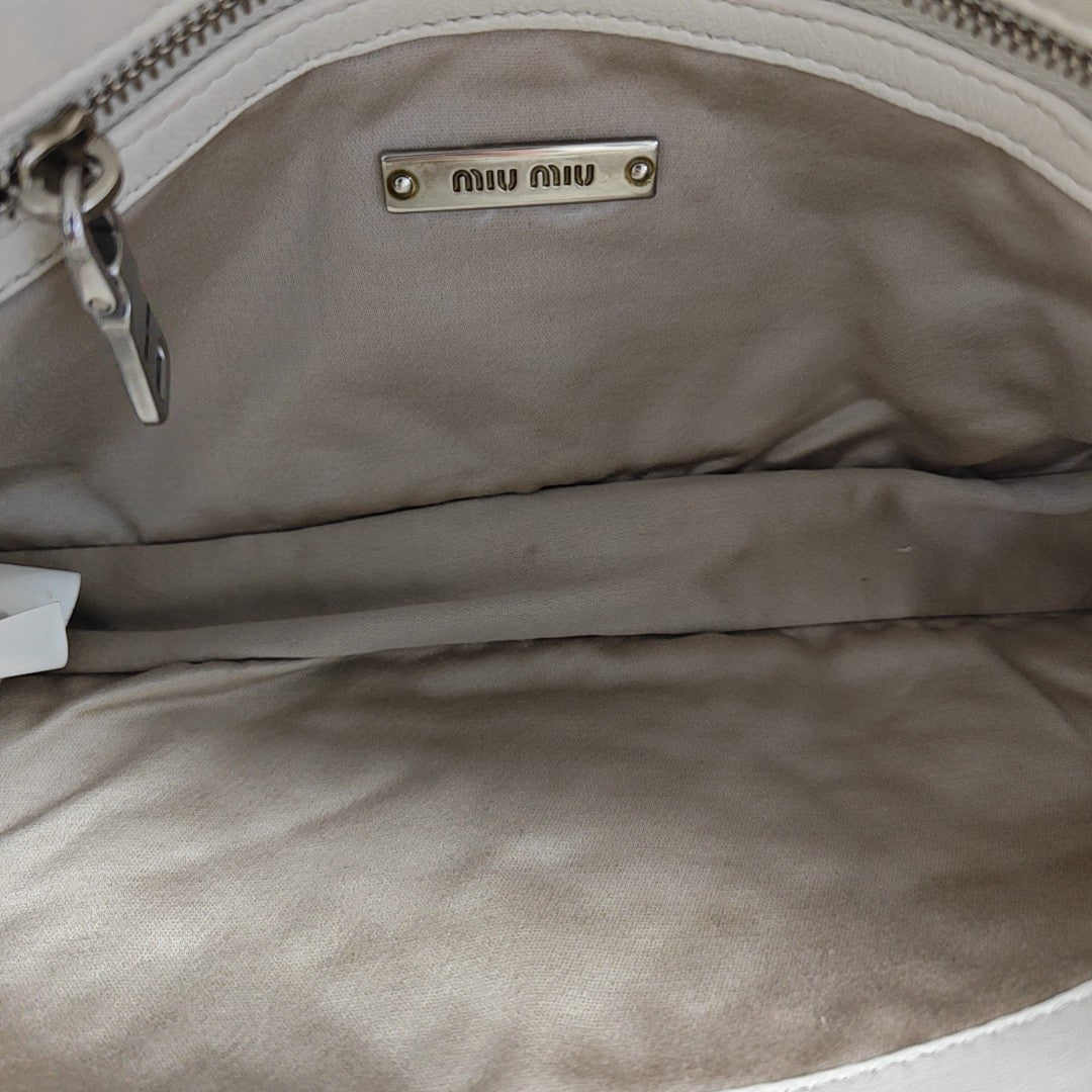 Fabric Shoulder Bag White