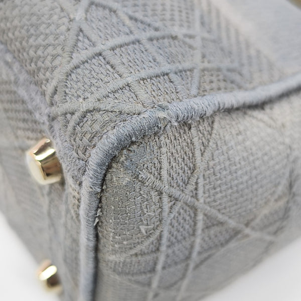Lady D-Lite Medium Cannage Canvas Gray