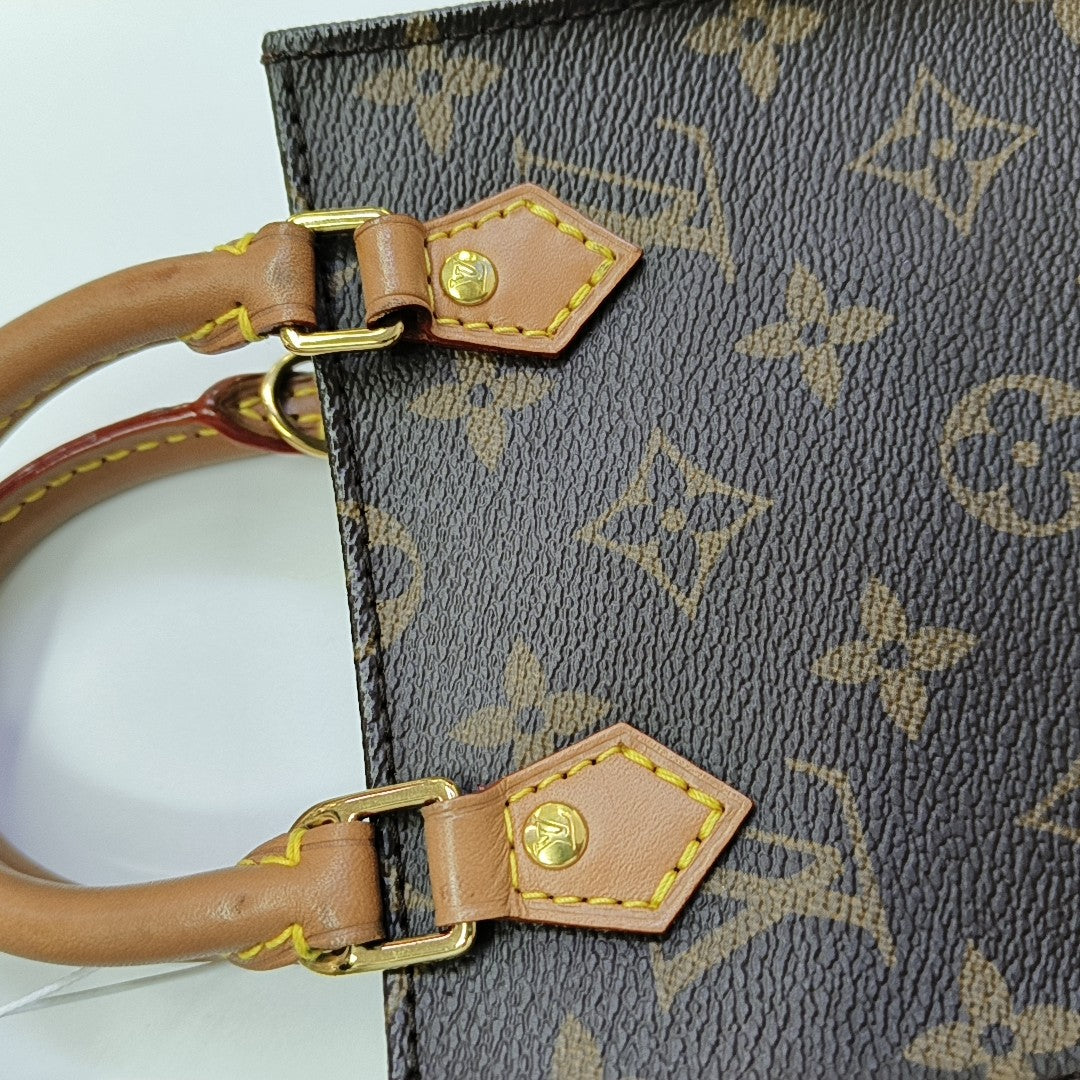 SAC PLAT Mini Monogram Coated Canvas Brown