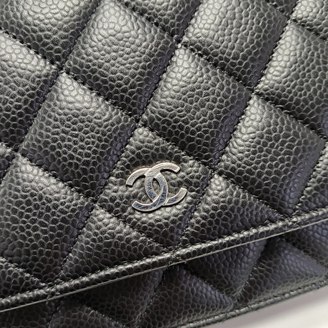 WOC Quilted Grained Calfskin Black