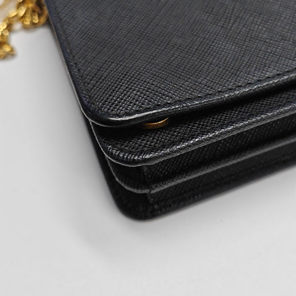 Saffiano Calfskin Shoulder Bag Black