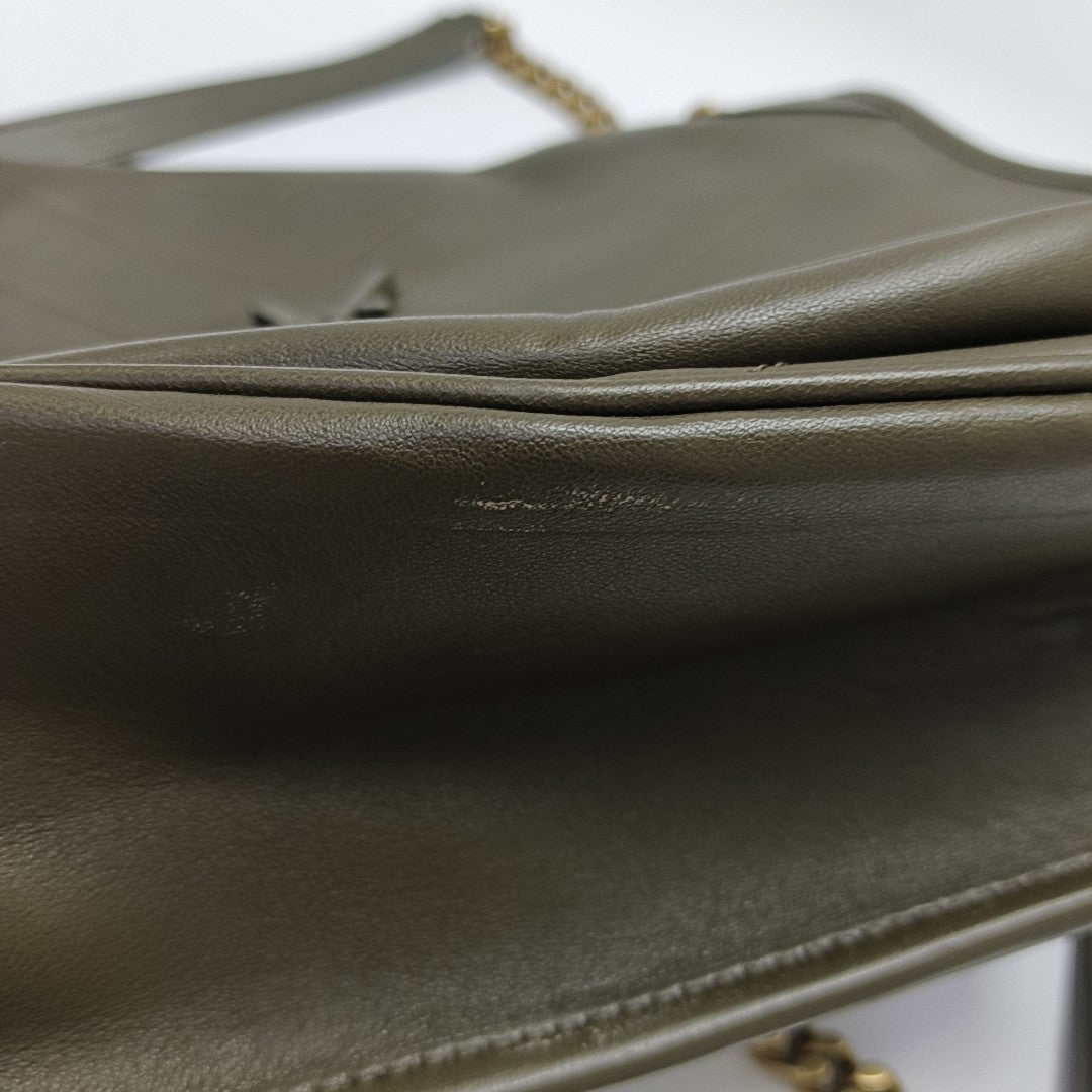 NIKI Medium Chevron Lambskin Green