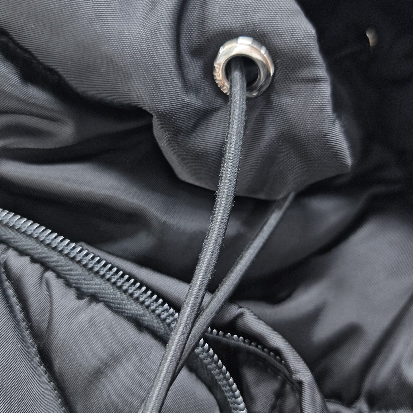 Quilted Nylon Backpack Black