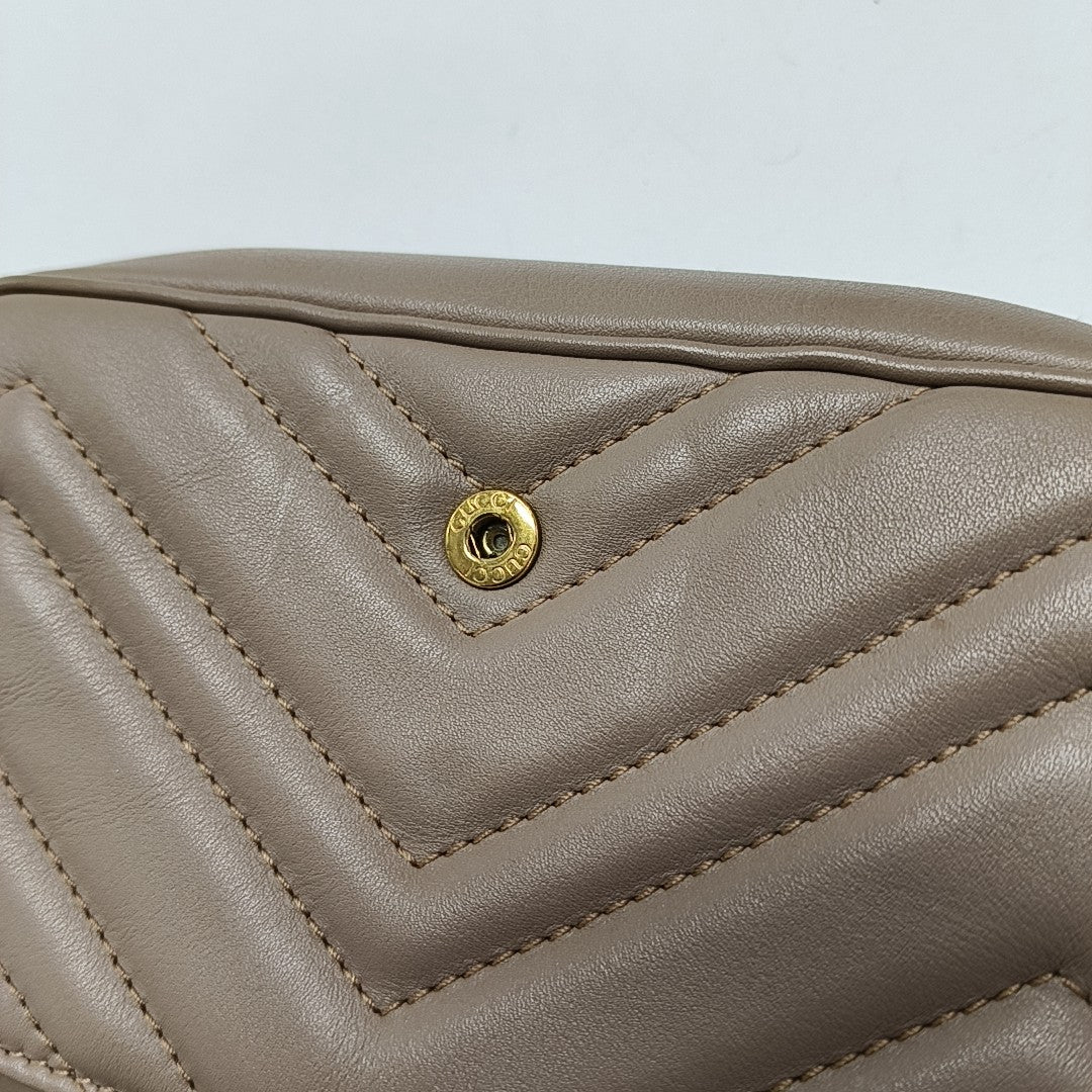 GG Marmont Mini Quilted Calfskin Beige