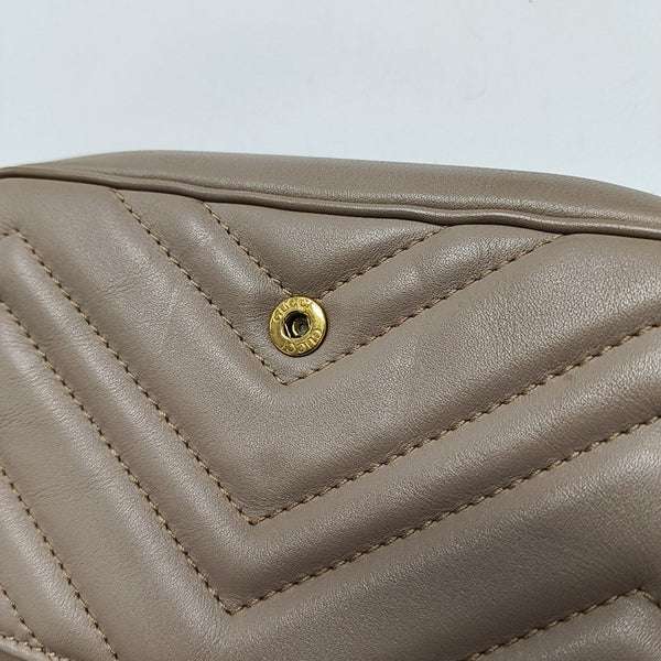 GG Marmont Mini Quilted Calfskin Beige