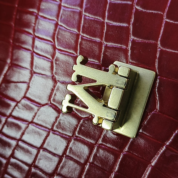 Calfskin Top Handle Bag Small Red