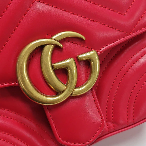 GG Marmont Mini Quilted Calfskin Red