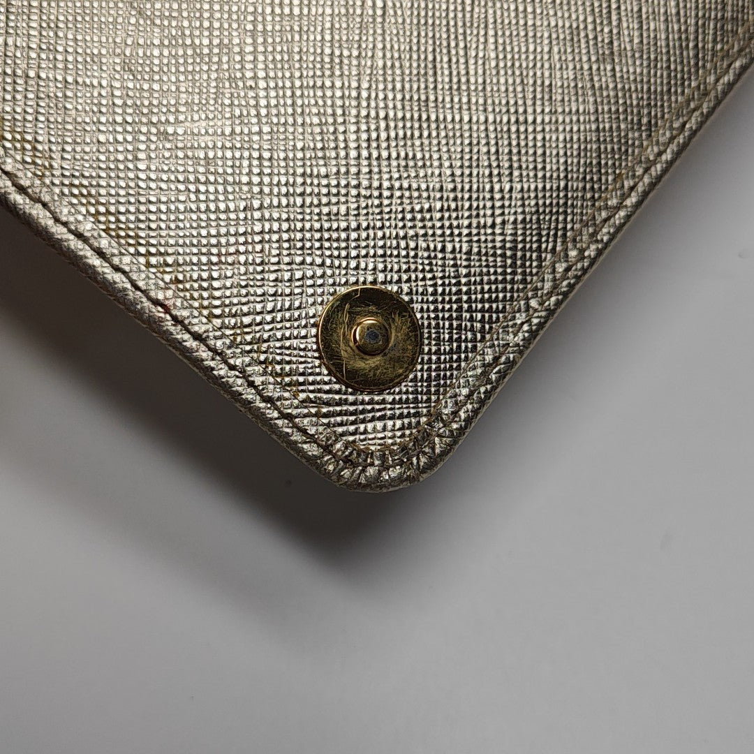 Saffiano Calfskin Shoulder Bag Gold