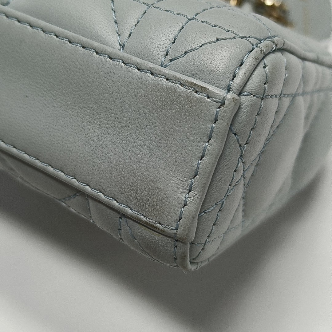 Lady D-Joy Super Mini Cannage Lambskin Blue