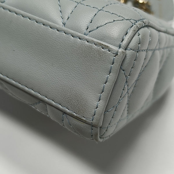 Lady D-Joy Super Mini Cannage Lambskin Blue