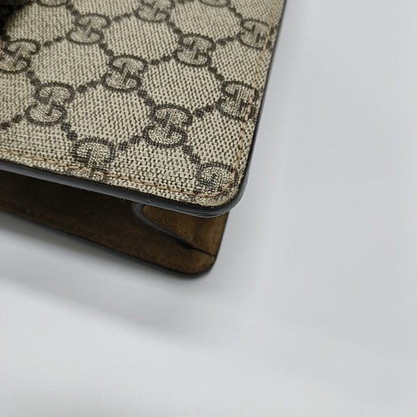 Dionysus Small Monogram Coated Canvas Beige