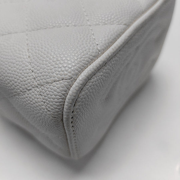 VANITY CASE Mini Quilted Grained Calfskin White