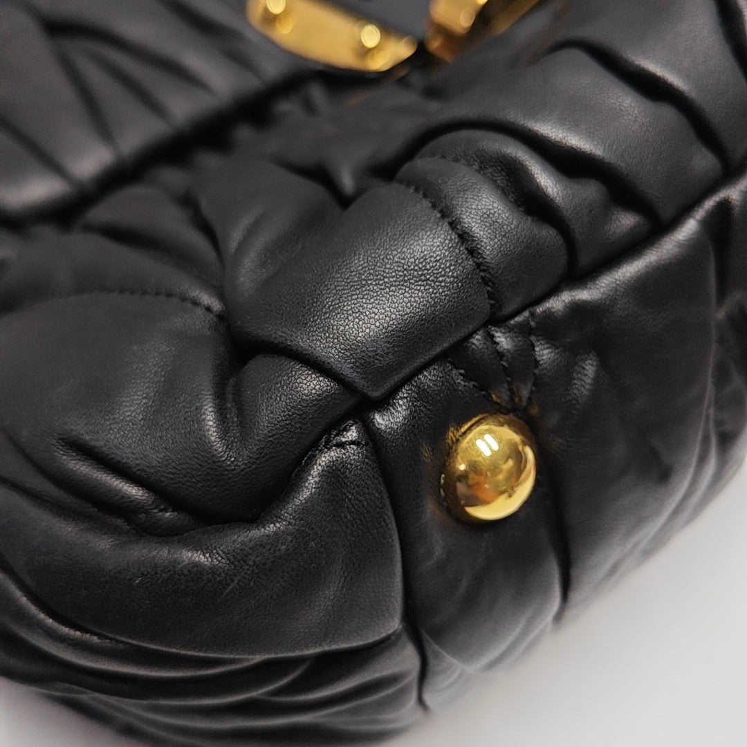 Quilted Lambskin Tote Bag Black