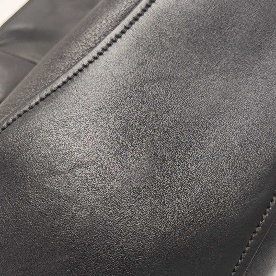 Calfskin Top Handle Bag Black