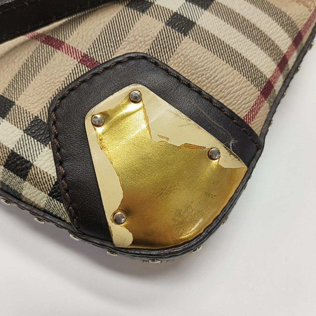 Coated Canvas Shoulder Bag Beige