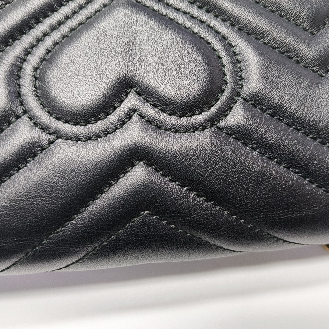 GG Marmont Mini Quilted Calfskin Black