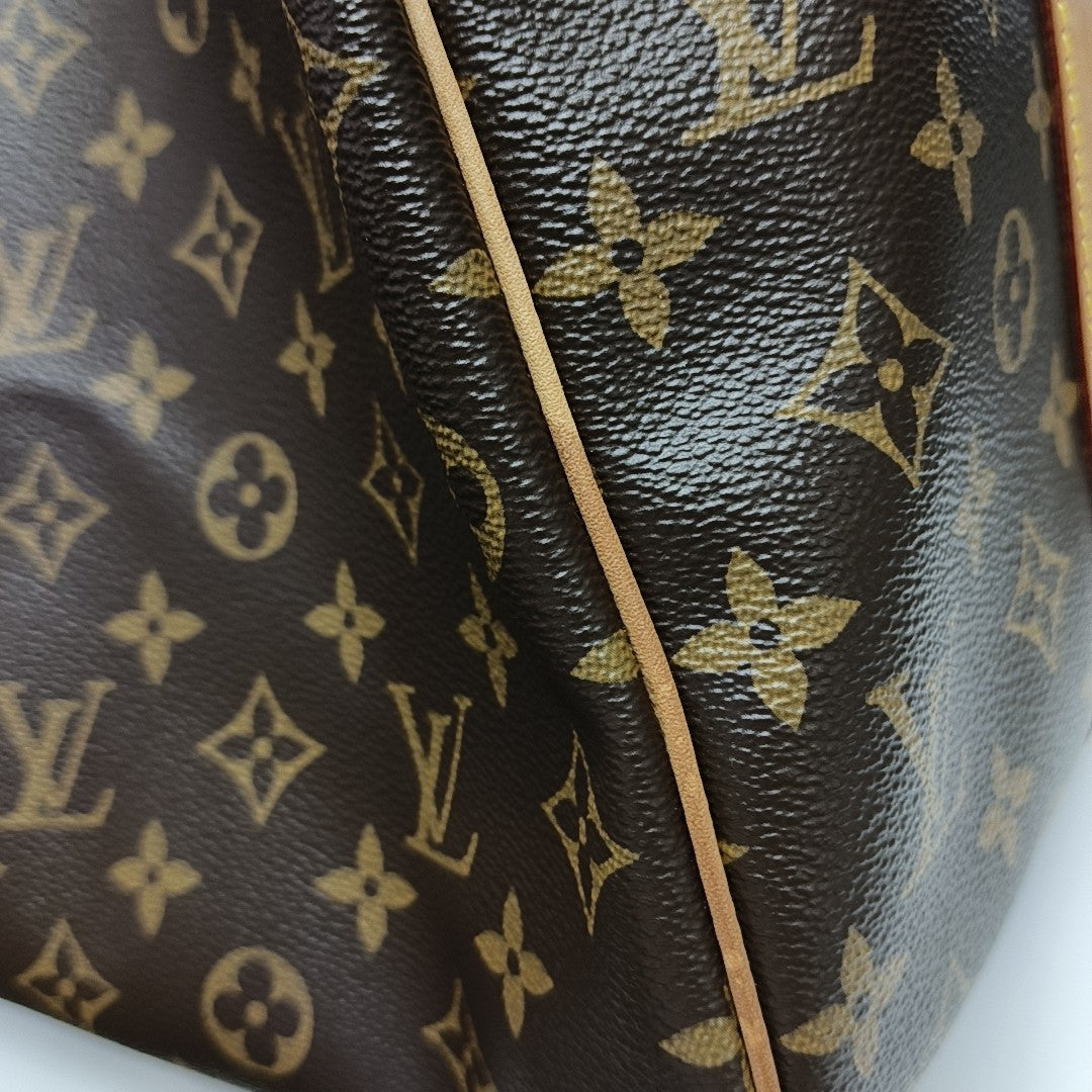KEEPALL 50 Monogram Coated Canvas Brown