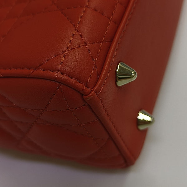 Lady Dior Small Cannage Lambskin Orange