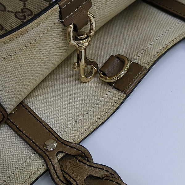 Monogram Canvas Shoulder Bag Brown