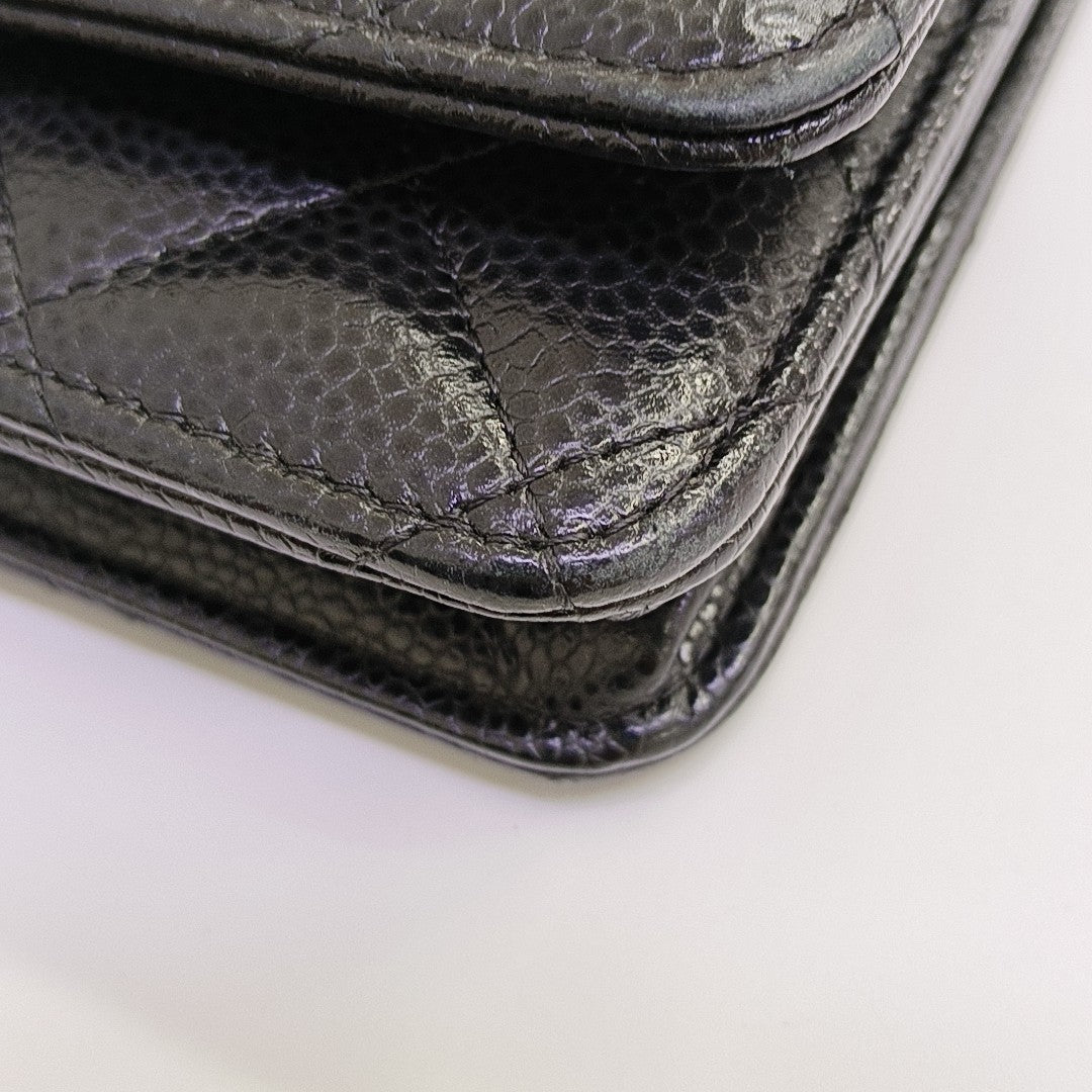 WOC Quilted Grained Calfskin Black