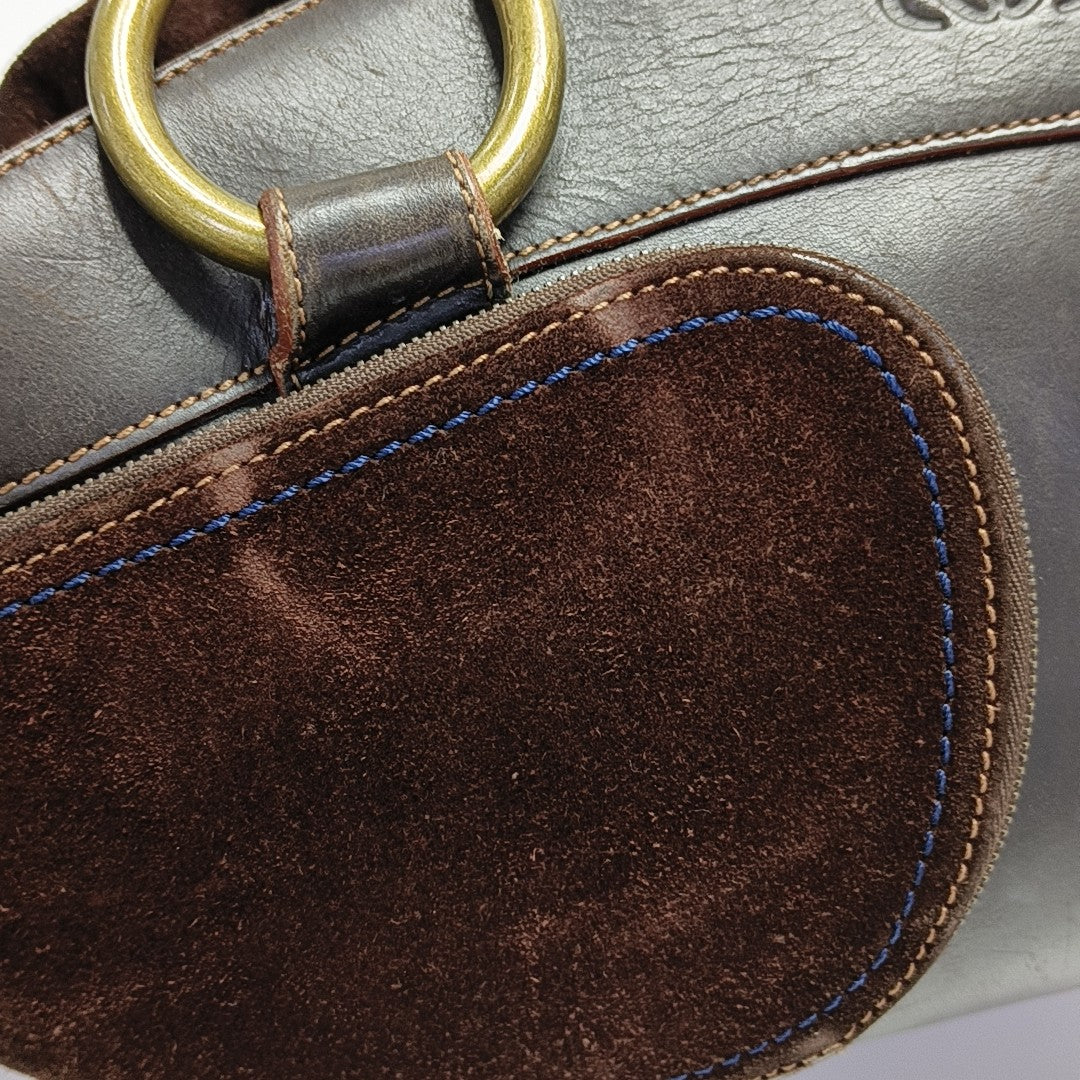 Calfskin Top Handle Bag Brown