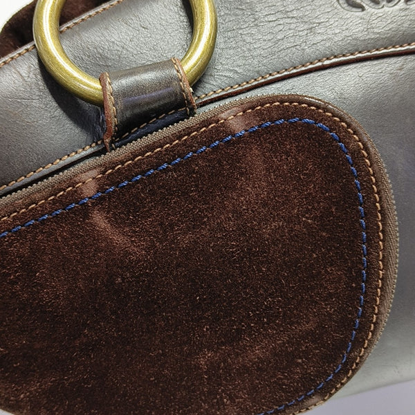 Calfskin Top Handle Bag Brown
