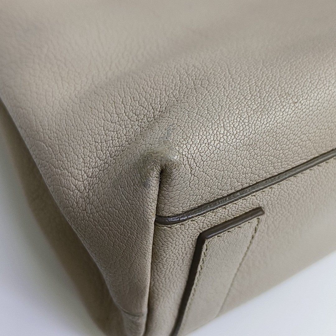 Calfskin Shoulder Bag Beige