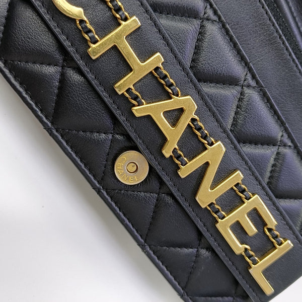 Quilted Calfskin Shoulder Bag Black