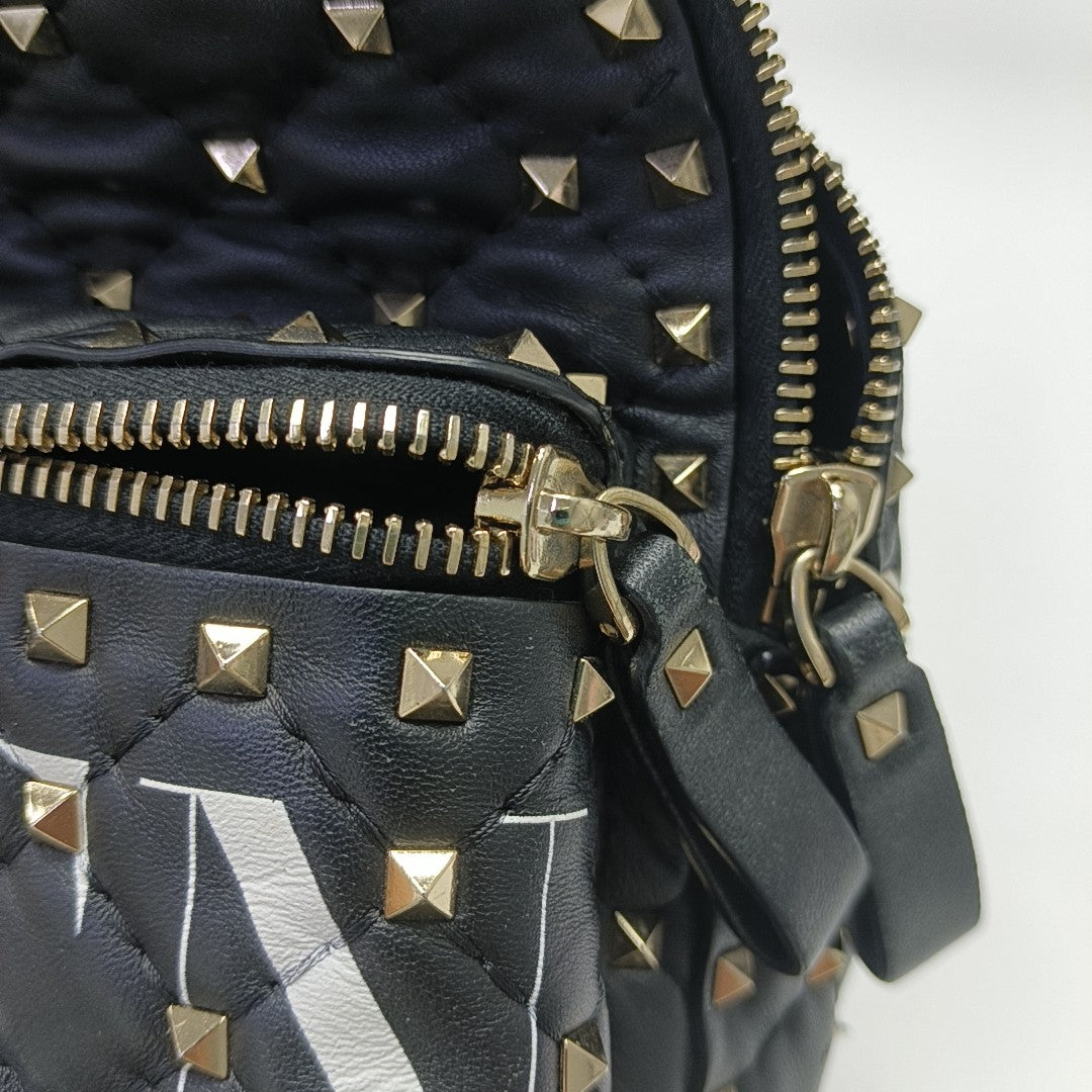Spike Up Quilted Lambskin Black