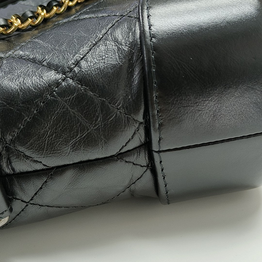 GABRIELLE Small Quilted Vintage Calf Black