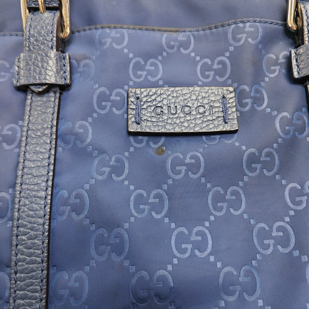 Monogram Nylon Tote Bag Blue