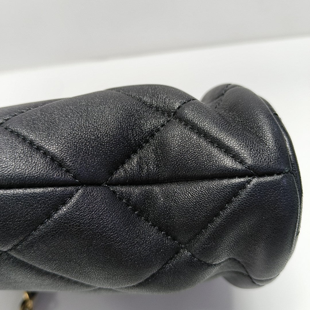 COCO LOVE Quilted Lambskin Black