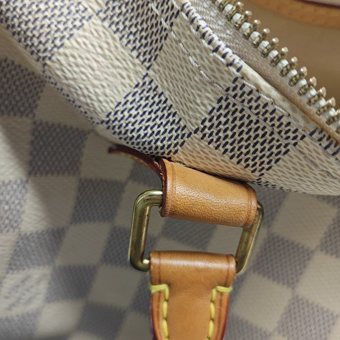 SPEEDY 25 Damier Azur Coated Canvas White