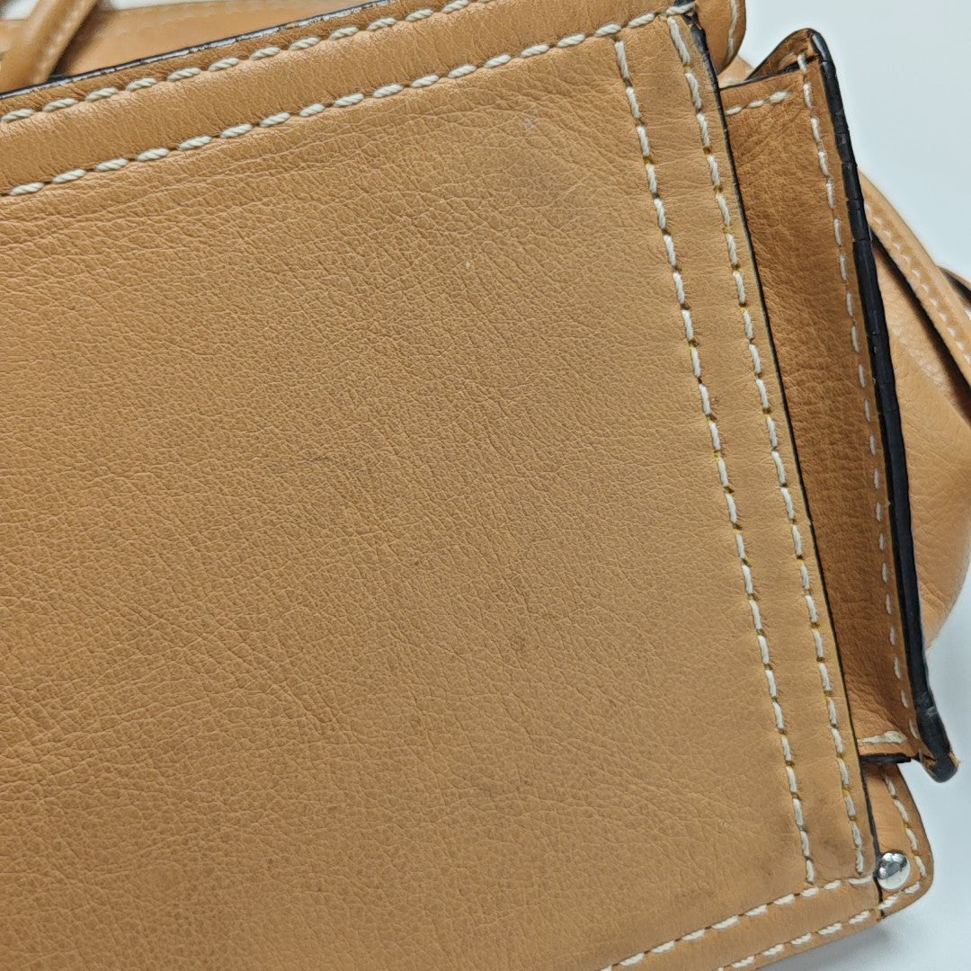 Calfskin Top Handle Bag Brown