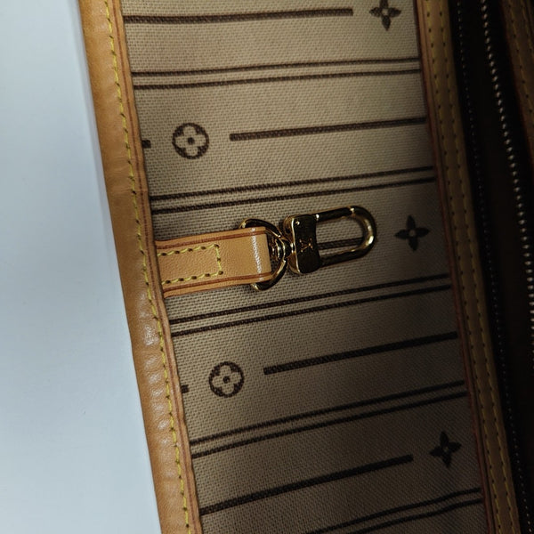 NEVERFULL MM Monogram Coated Canvas Brown