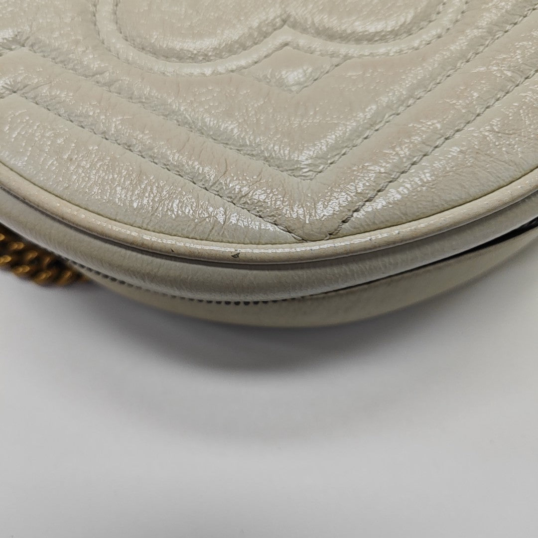 GG Marmont Mini Quilted Calfskin White