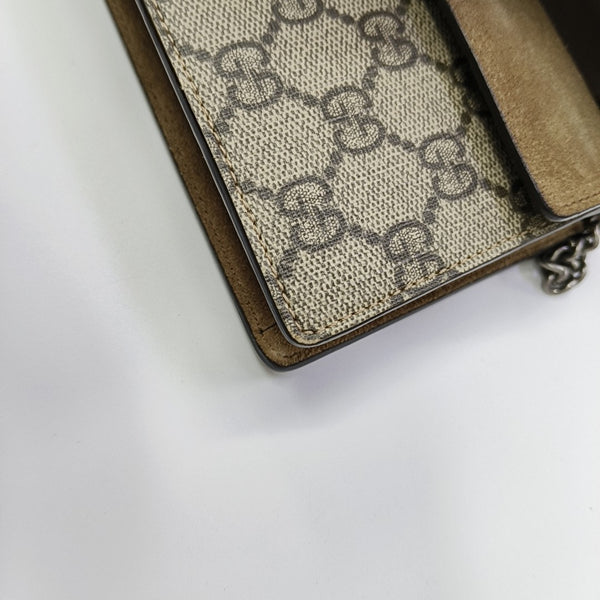 Dionysus Super Mini Monogram Coated Canvas Beige