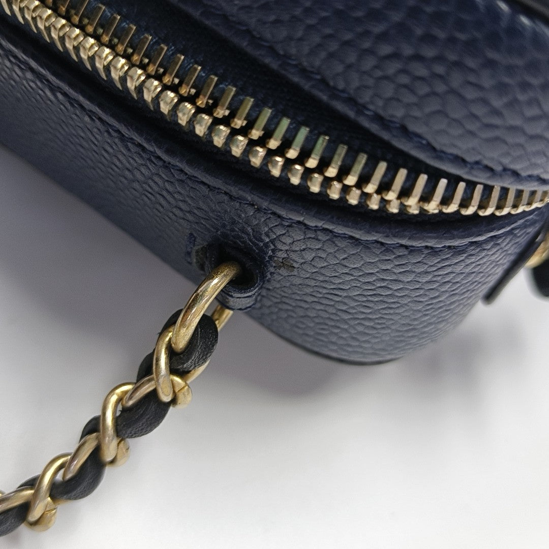 FILIGREE Small Quilted Grained Calfskin Blue