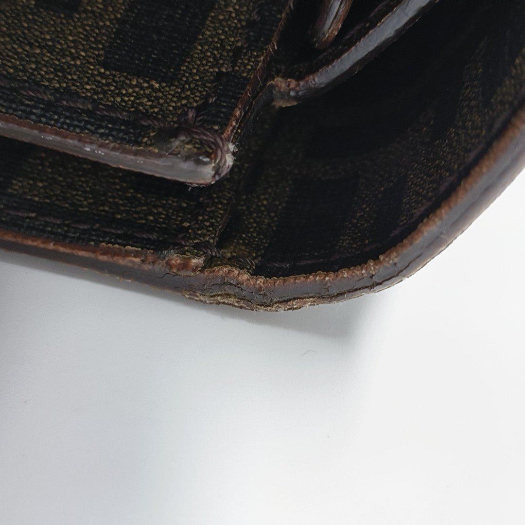 Coated Canvas Top Handle Bag Brown