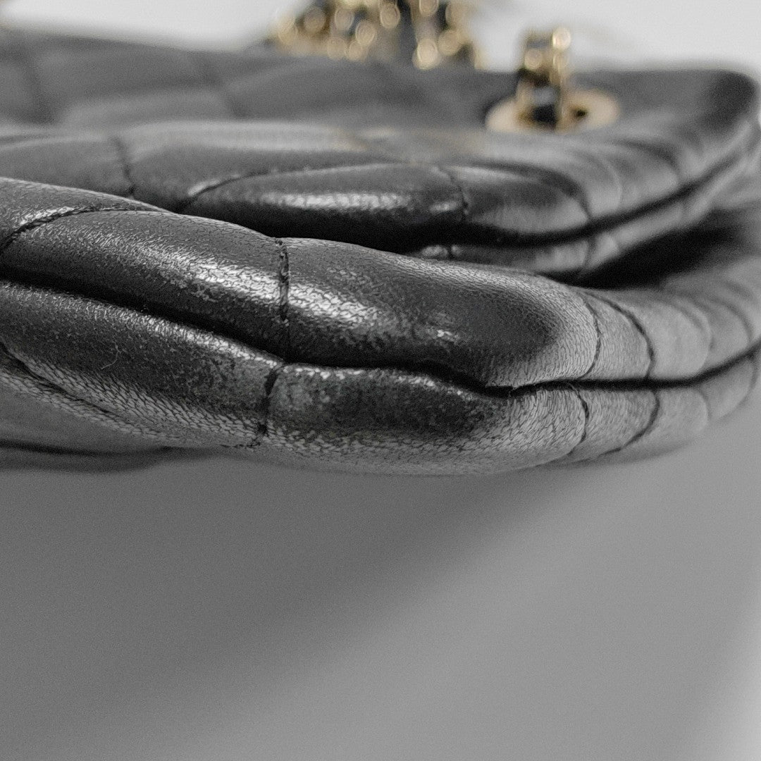 Quilted Lambskin Shoulder Bag Black