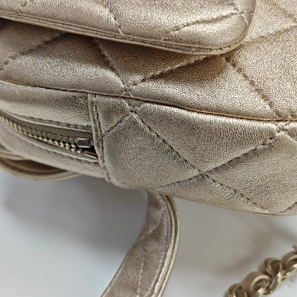 Quilted Lambskin Backpack Beige